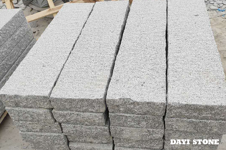 G603-10 Light Grey Granite Stone Palisade & Kerbs tow big sides Pineapple by Machine edges natural pineapple
